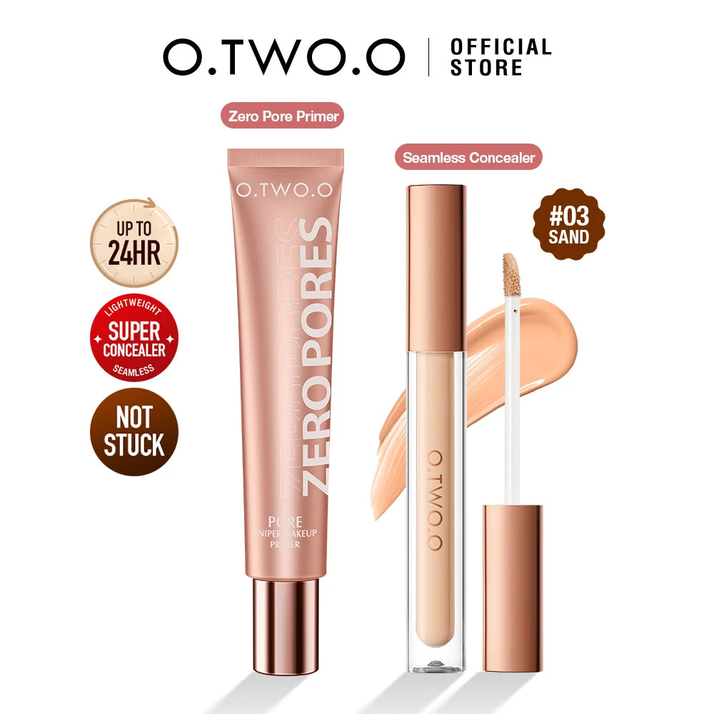 O.TWO.O 2pcs Makeup Set Face Primer Invisible Pore Soft Focus Oil-controller