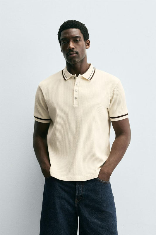 RIBBED POLO SHIRT