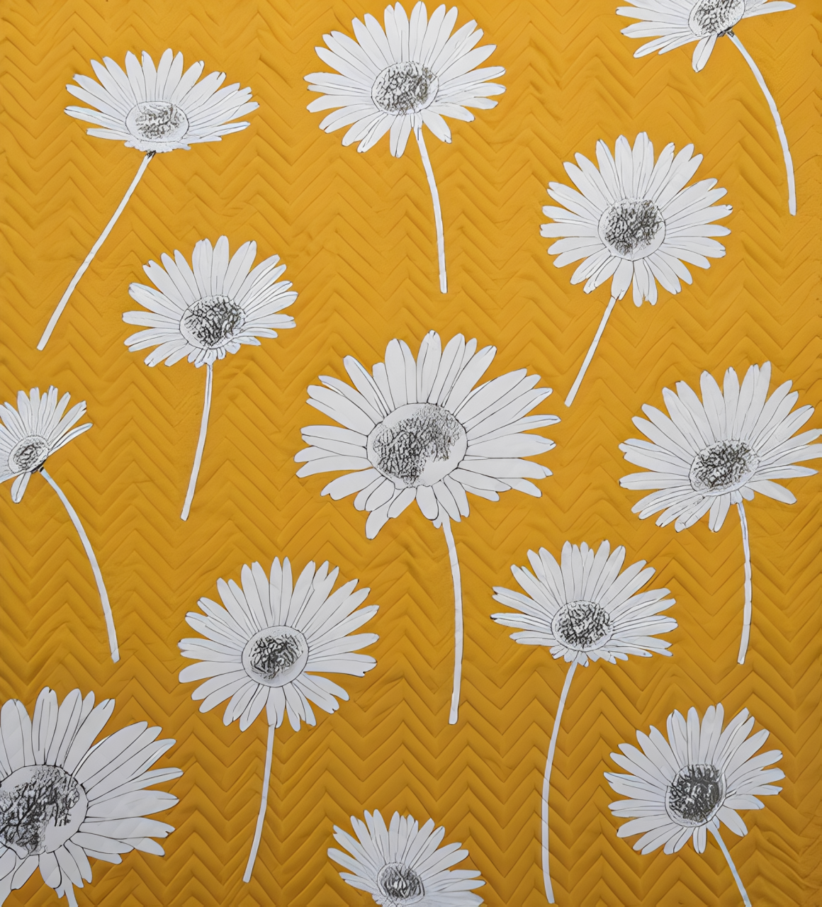 YELLOW FLORAL PRINTED BEDSHEET