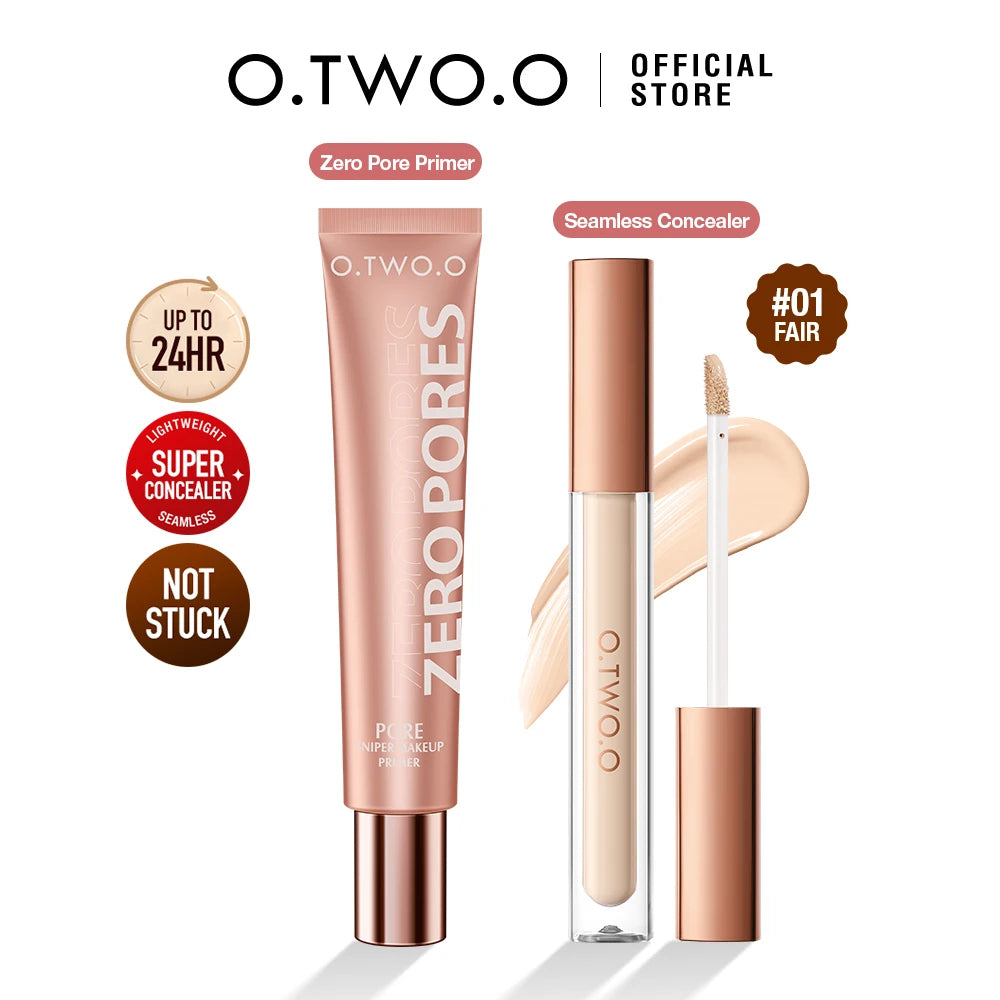 O.TWO.O 2pcs Makeup Set Face Primer Invisible Pore Soft Focus Oil-controller