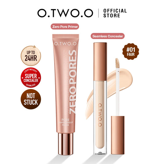 O.TWO.O 2pcs Makeup Set Face Primer Invisible Pore Soft Focus Oil-controller