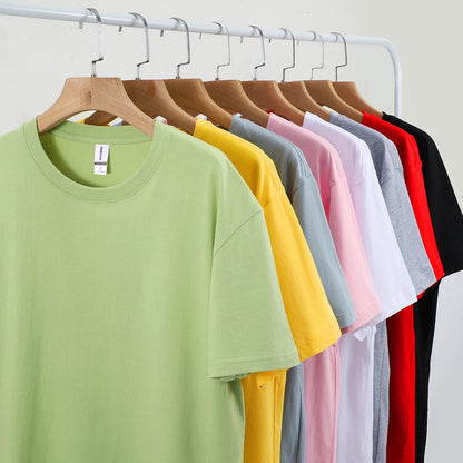 100% Cotton And Fabric Solid Color T-Shirts For Men And Short Sleeves