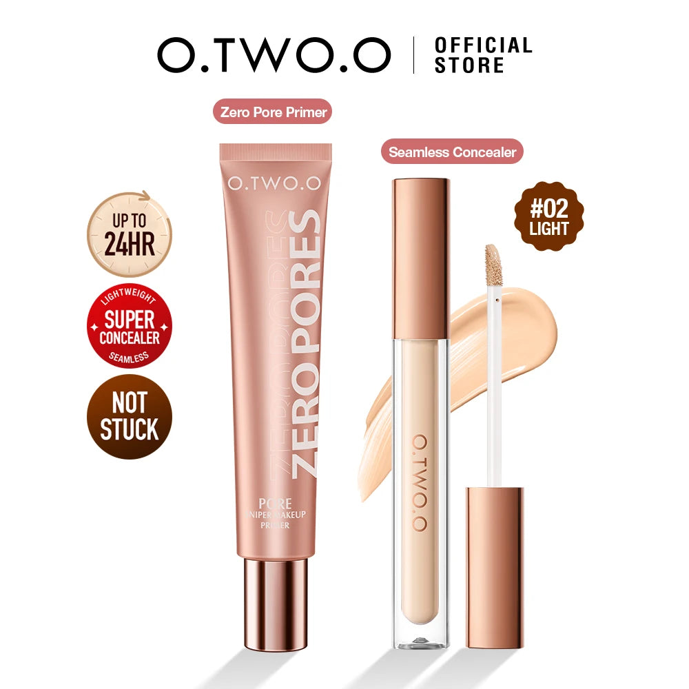 O.TWO.O 2pcs Makeup Set Face Primer Invisible Pore Soft Focus Oil-controller