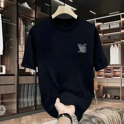 New 100% pure cotton men's luxurious brand letter print LV T-shirt