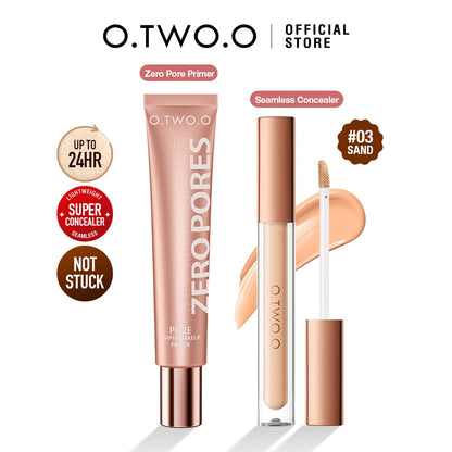 O.TWO.O 2pcs Makeup Set Face Primer Invisible Pore Soft Focus Oil-controller