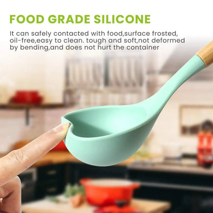 Silicone Cooking Utensils Set - 446°F Heat Resistant Kitchen Utensil