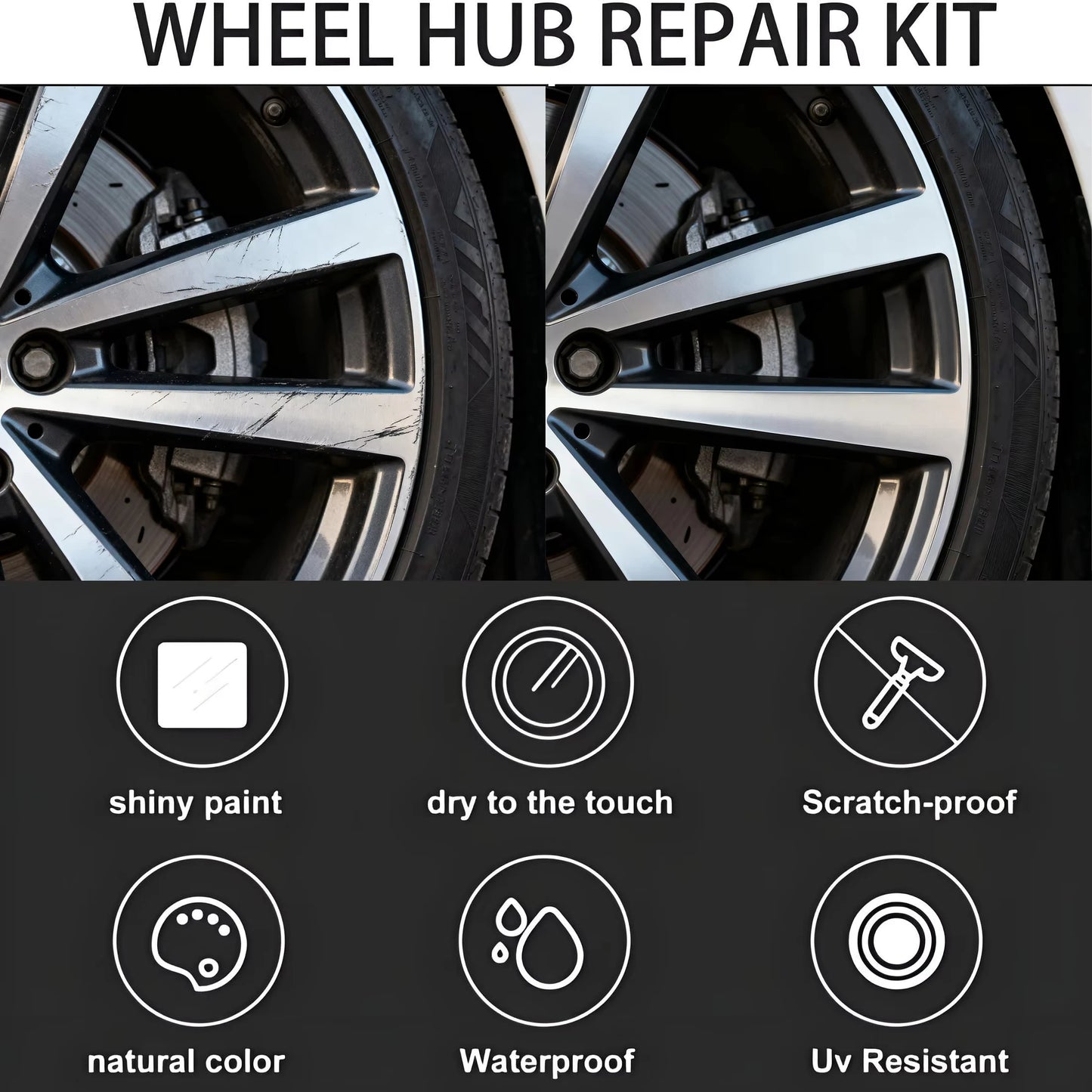 Car Wheel Hub Scratch Refurbishment Paste, Tire Rim Scratch Paint