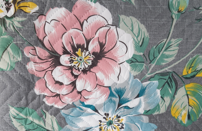 GREY FLORAL PRINTED BEDSHEET