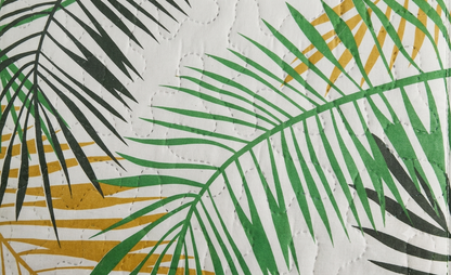 WHITE LEAF PRINTED BEDSHEET