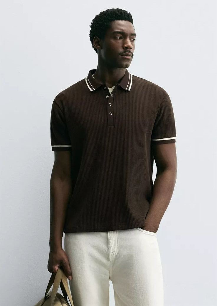RIBBED POLO SHIRT