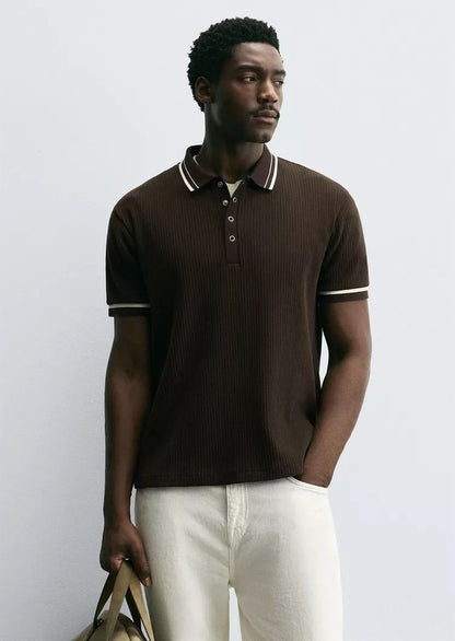 RIBBED POLO SHIRT