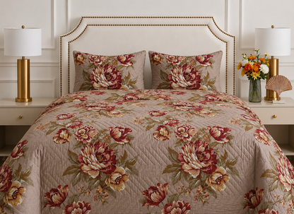 WATERPROOF GOLDEN FLORAL PRINTED BEDSHEET