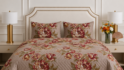 WATERPROOF GOLDEN FLORAL PRINTED BEDSHEET