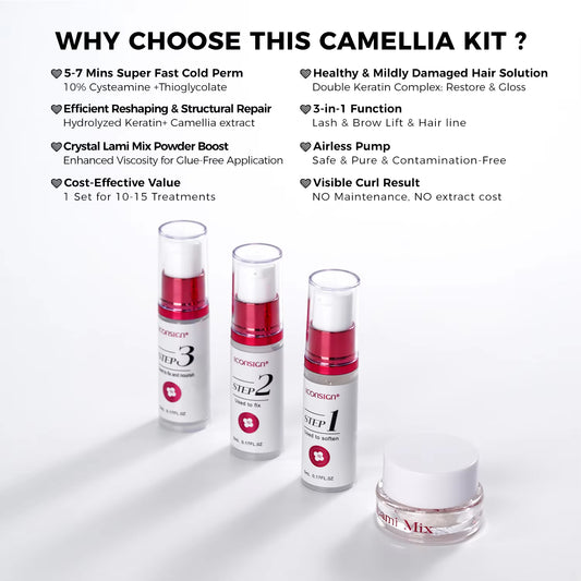 ICONSIGN Camellia Fast Lift Kit 5 To 8 Minutes Perm Makeup Cosmetics Full Set